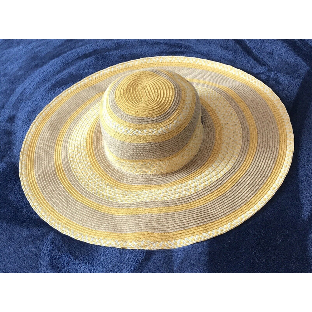 Nine West Straw Floppy Womens Sun Beach Hat Packable Wide Brim Summer NWT